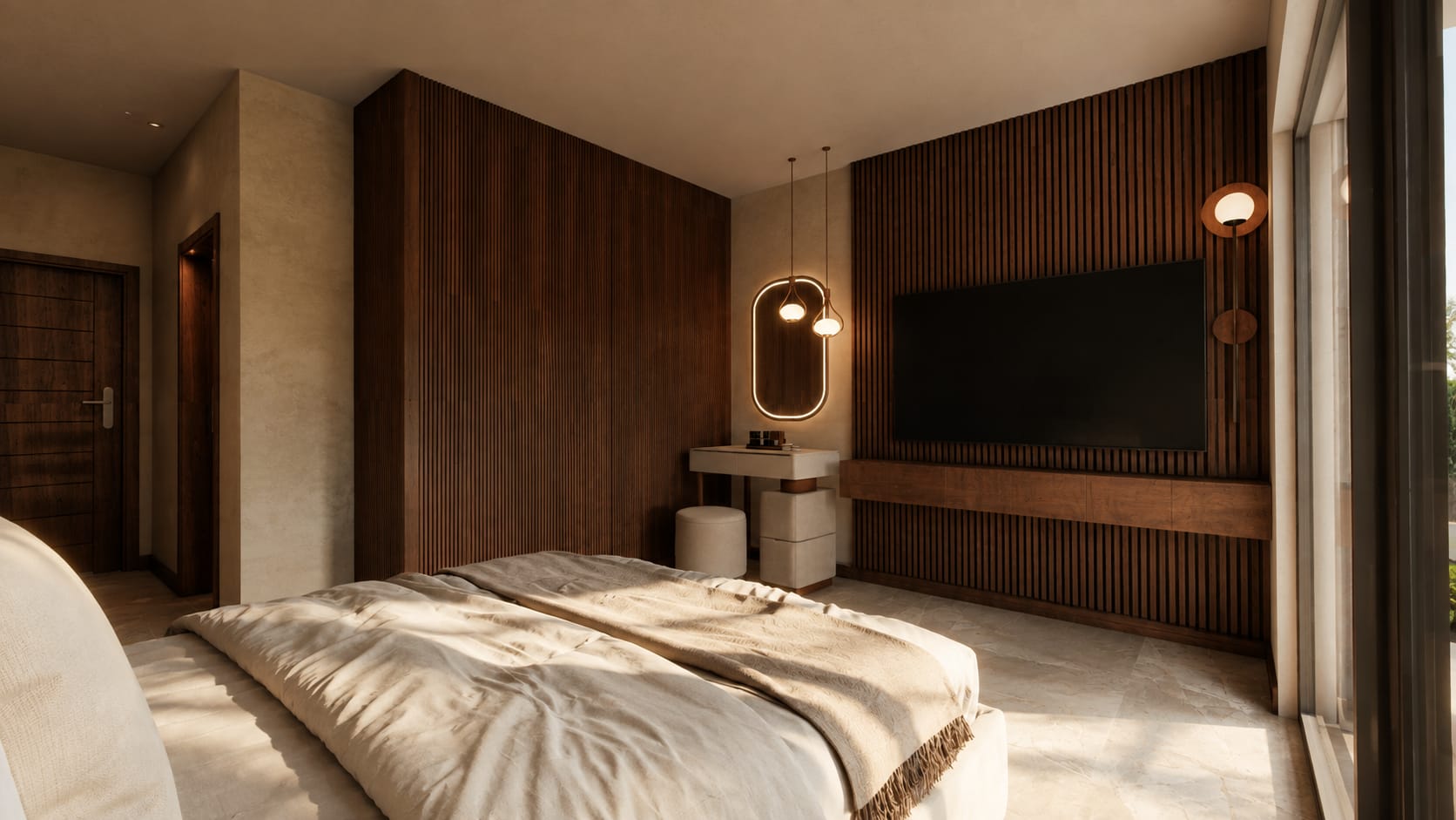 Mercanköy Sitesi E-4 tamamlanmış hâli, alacakaranlıkta görselleştirme